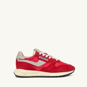 Autry Reelwind Low Sneakers in Red Nylon and Suede